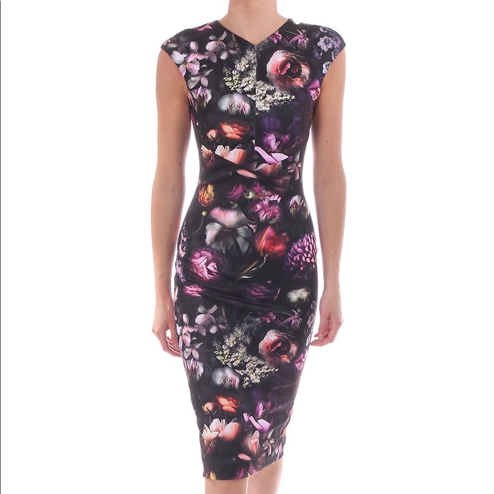 Ted Baker 'Raisie' Floral Print Midi Dress
